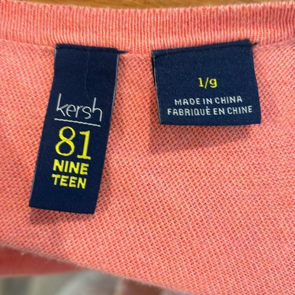 Pink cardigan button front 3/4 length sleeve size large - Picture 6 of 6